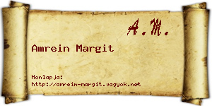 Amrein Margit névjegykártya